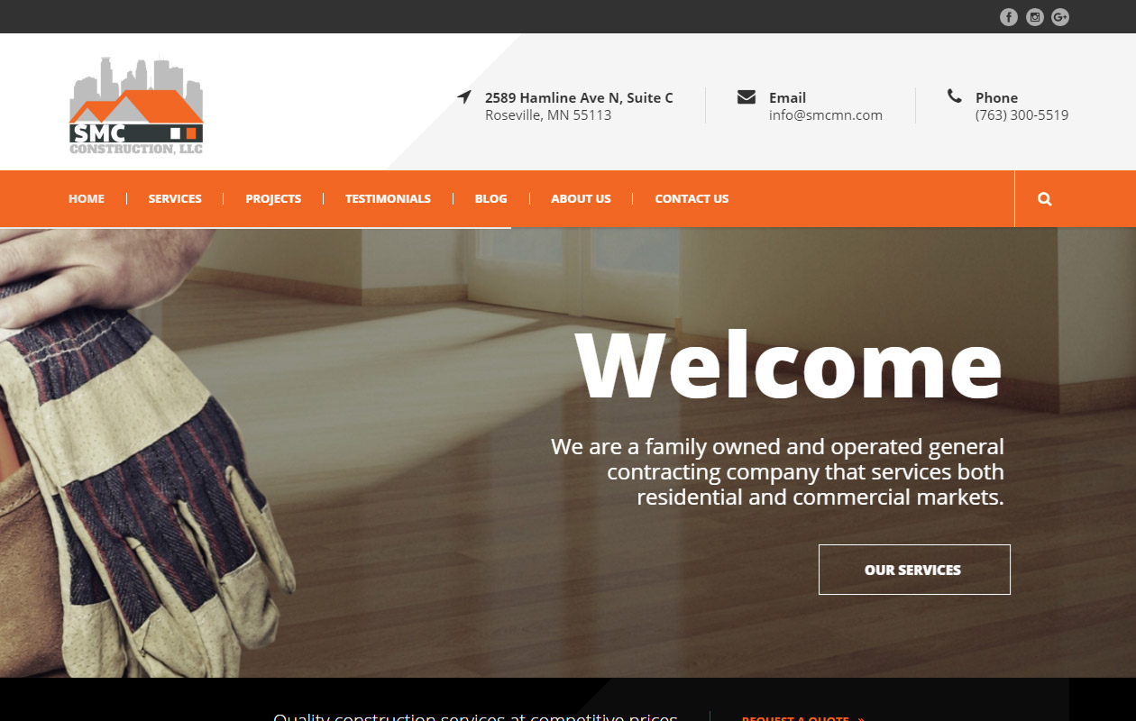 SMC Construction WordPress Website