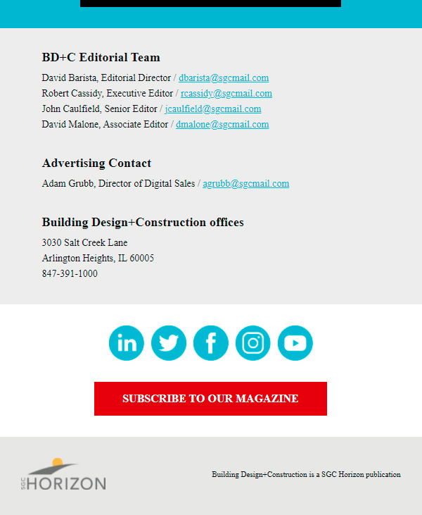 Building Design + Construction Daily 5 Email Newsletter