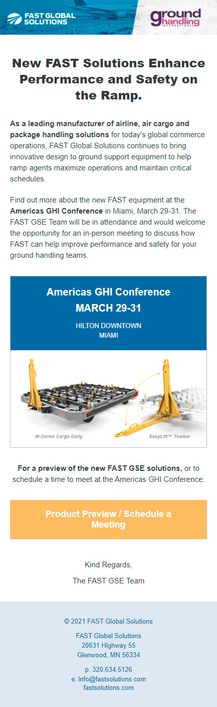 Fast Global Solutions GHI Conference 2022 Email 