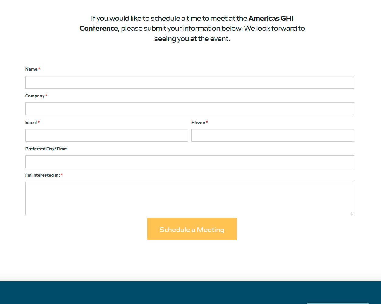 Fast Global Solutions GHI Conference 2022 Landing Page