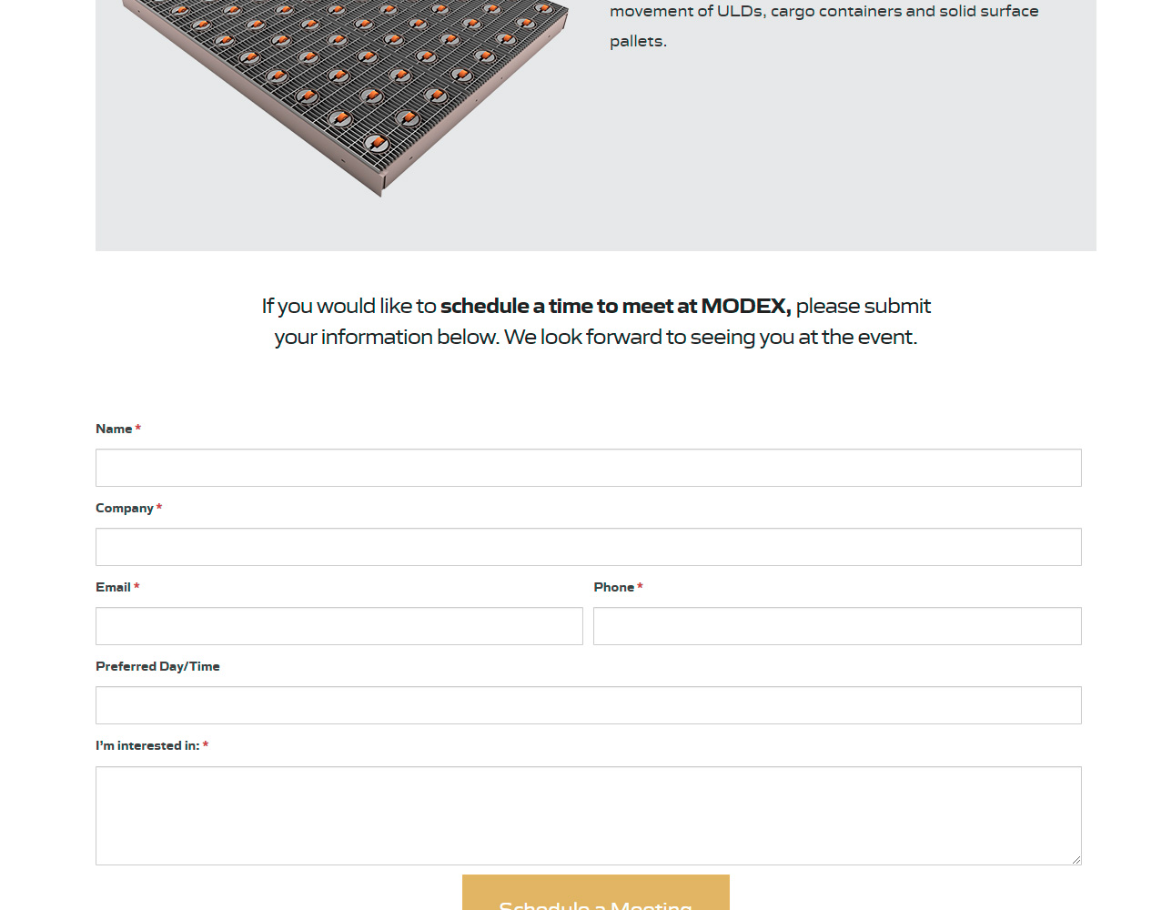 Fast Global Solutions: MODEX 2022 Landing Page & Email Development