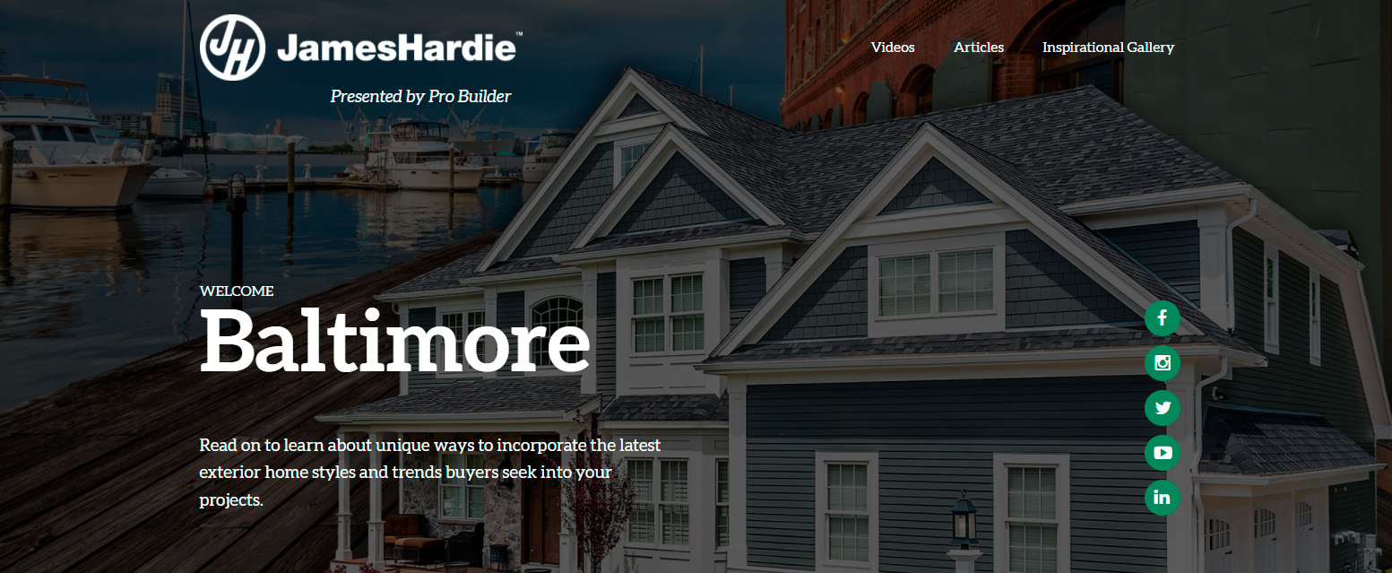 James Hardie ProBuilder Branded City Microsites