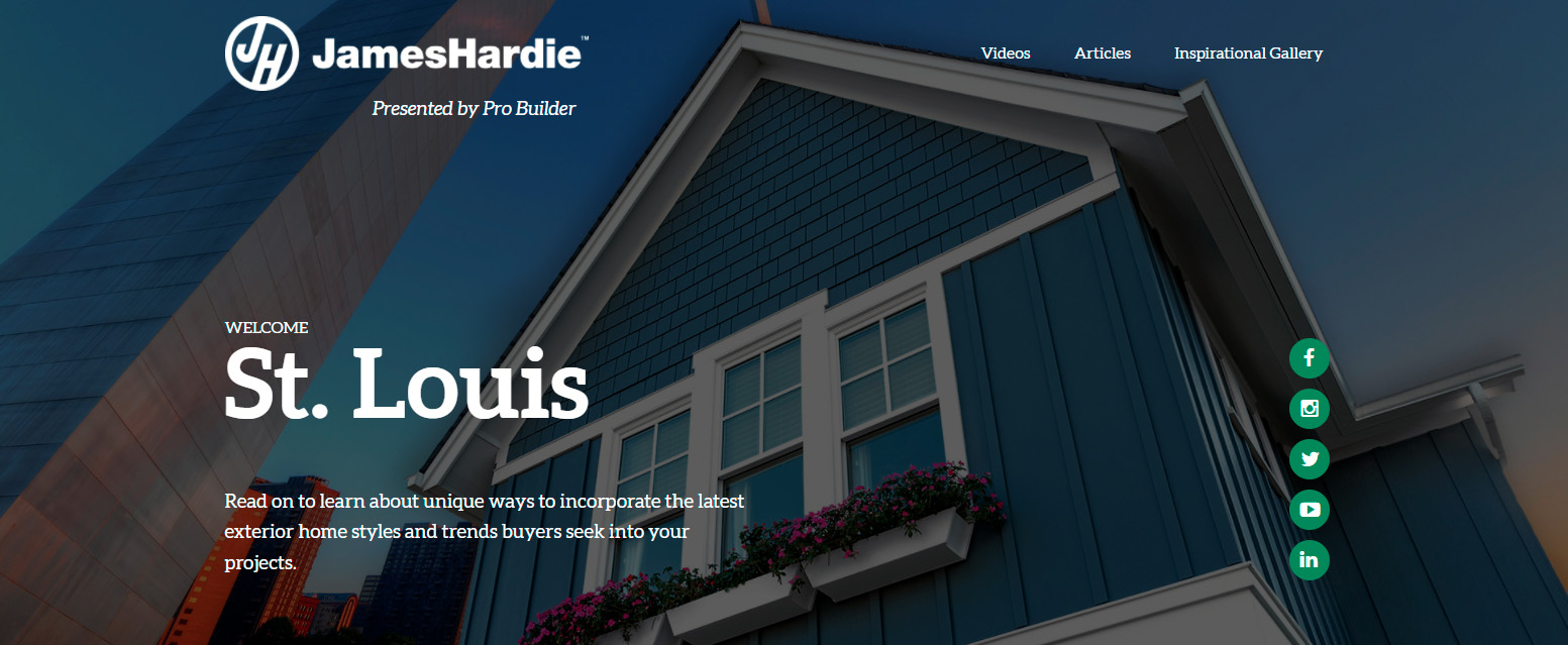 James Hardie ProBuilder Branded City Microsites