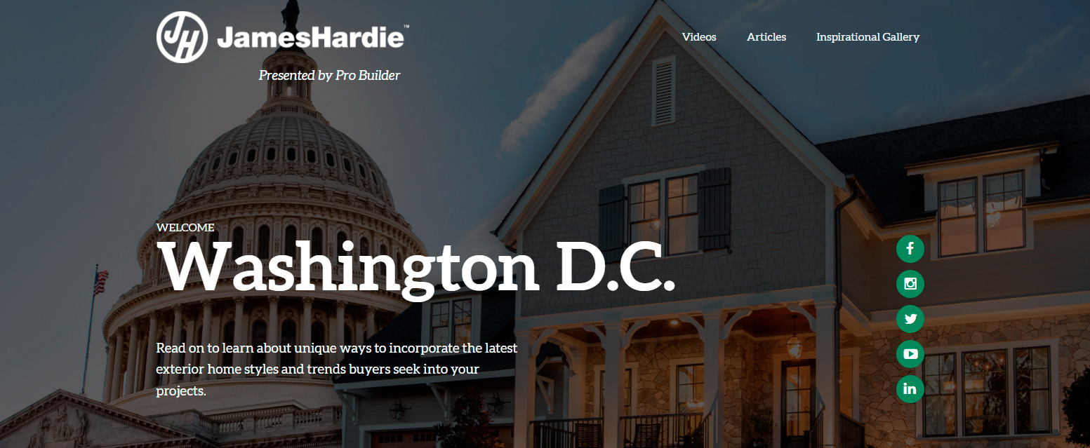 James Hardie ProBuilder Branded City Microsites