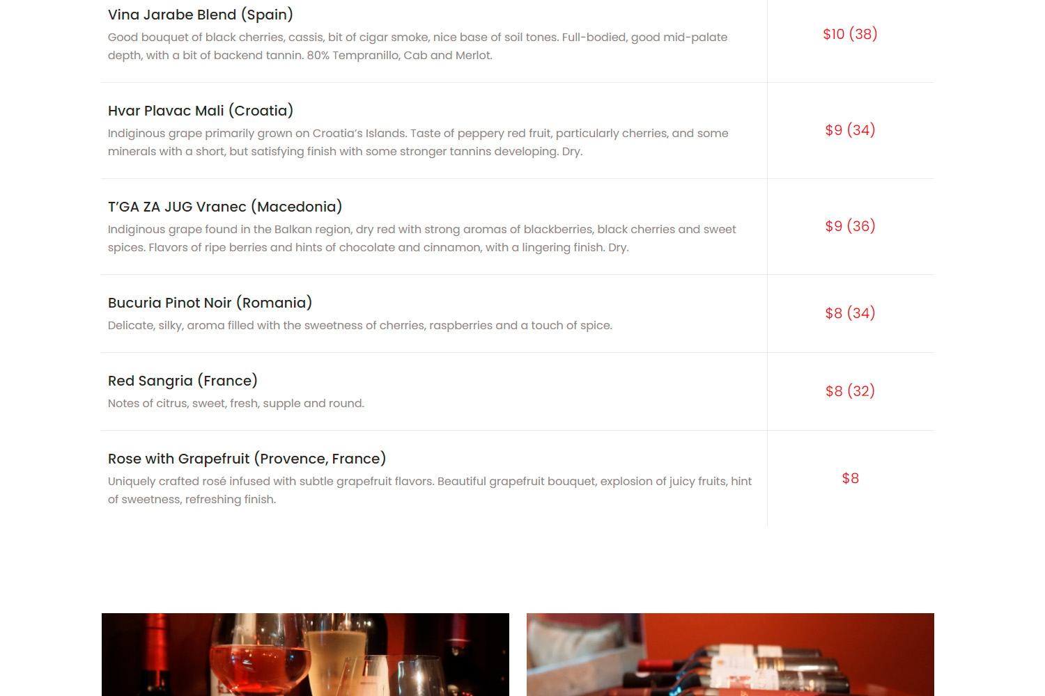 Novella Wine Bar WordPress Website
