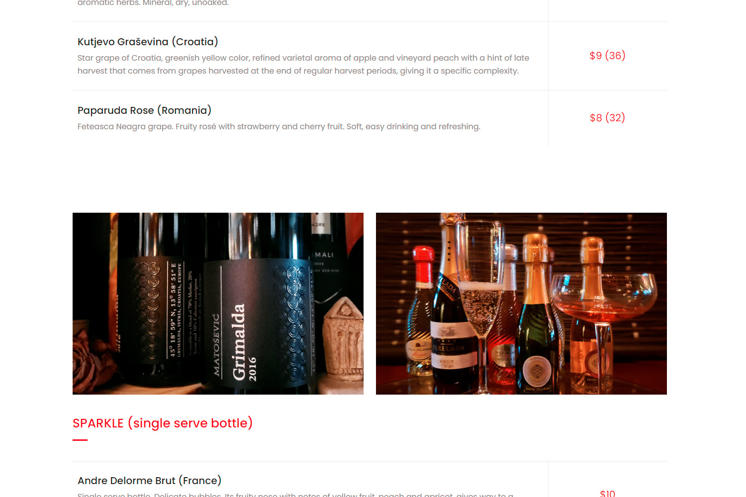 Novella Wine Bar WordPress Website