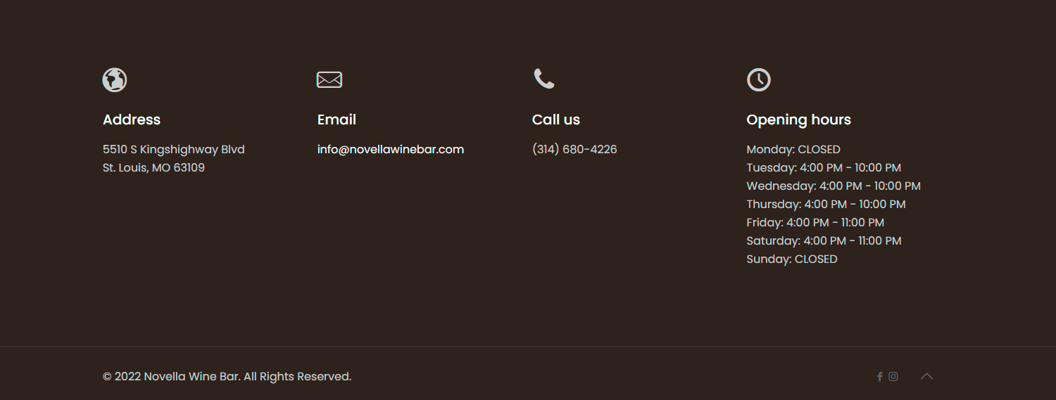 Novella Wine Bar WordPress Website